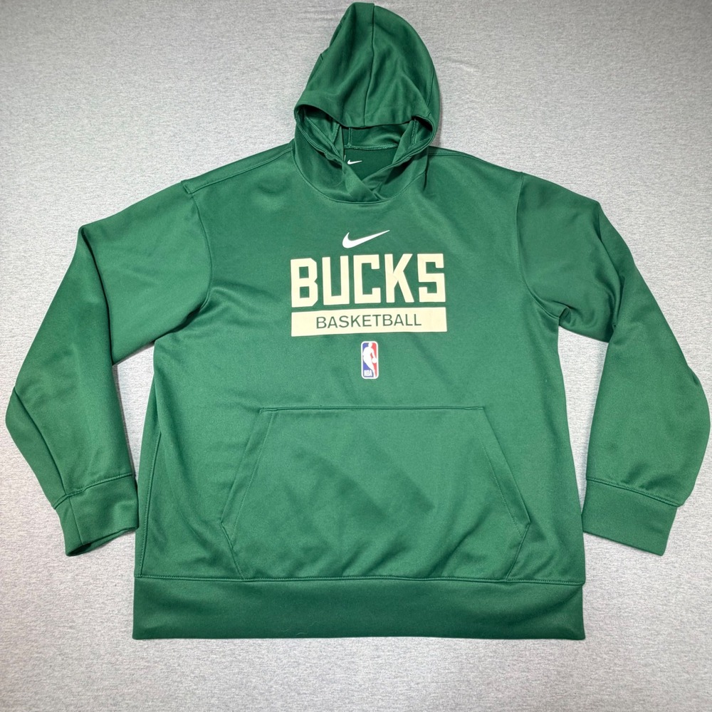Nike Milwaukee Bucks NBA‎ Basketball Dri-FIT Hoodie Mens Large Green Pullover